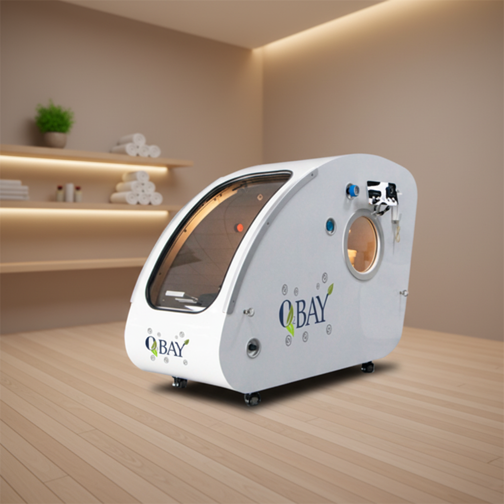 O2BAY 2ATA Hard Shell Sitting Hyperbaric Chamber For Commercial and Home Use.